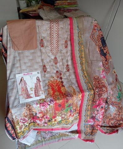 GulAhmed Premium soft cotton digital printed+embroidery work 2020-859